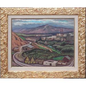 Robert Diaz De Soria "" Fes "in Morocco" 1940 Oil On Cardboard 38x46